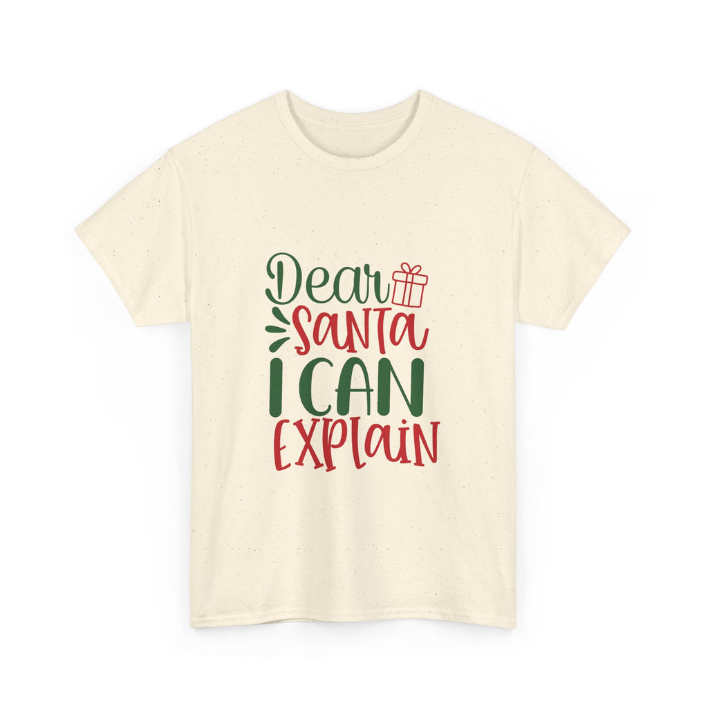 Christmas Graphic Tee, Funny Santa Shirt, Holiday Gift Unisex T-Shirt, Dear Santa I Can Explain, Xmas Tee Shirt, Novelty Santa Claus Top
