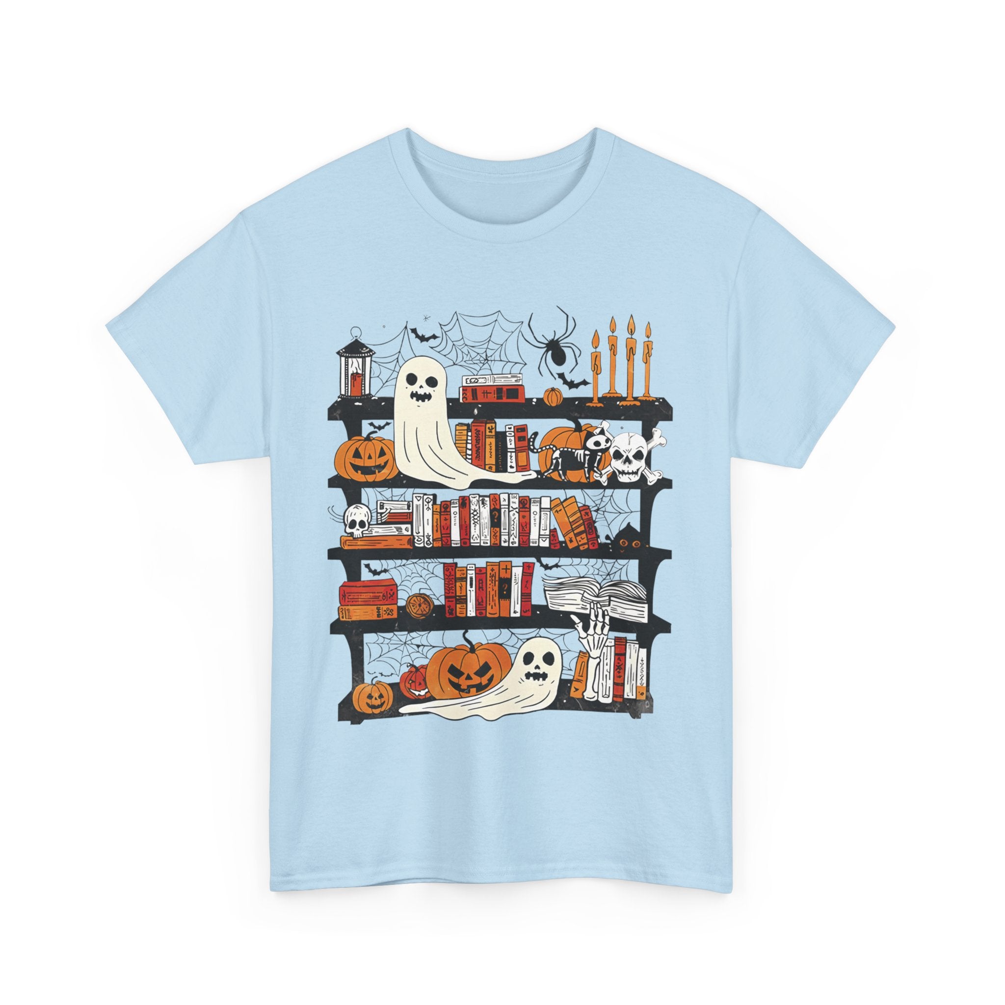 Funny Ghost Book Lovers Halloween Library Spooky Season Long Sleeve T-Shirt