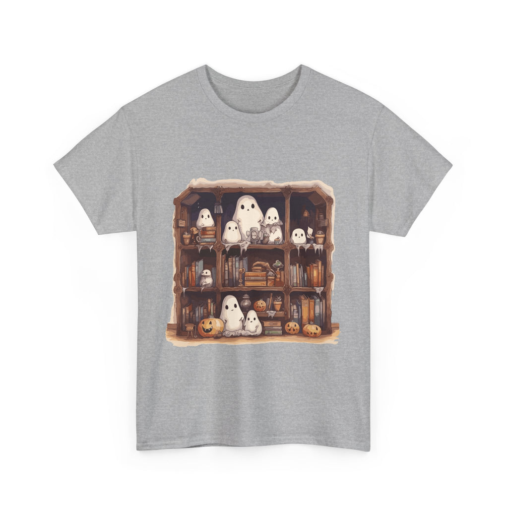 Cute Ghost Reading Books Halloween Librarian Book Long Sleeve T-Shirt