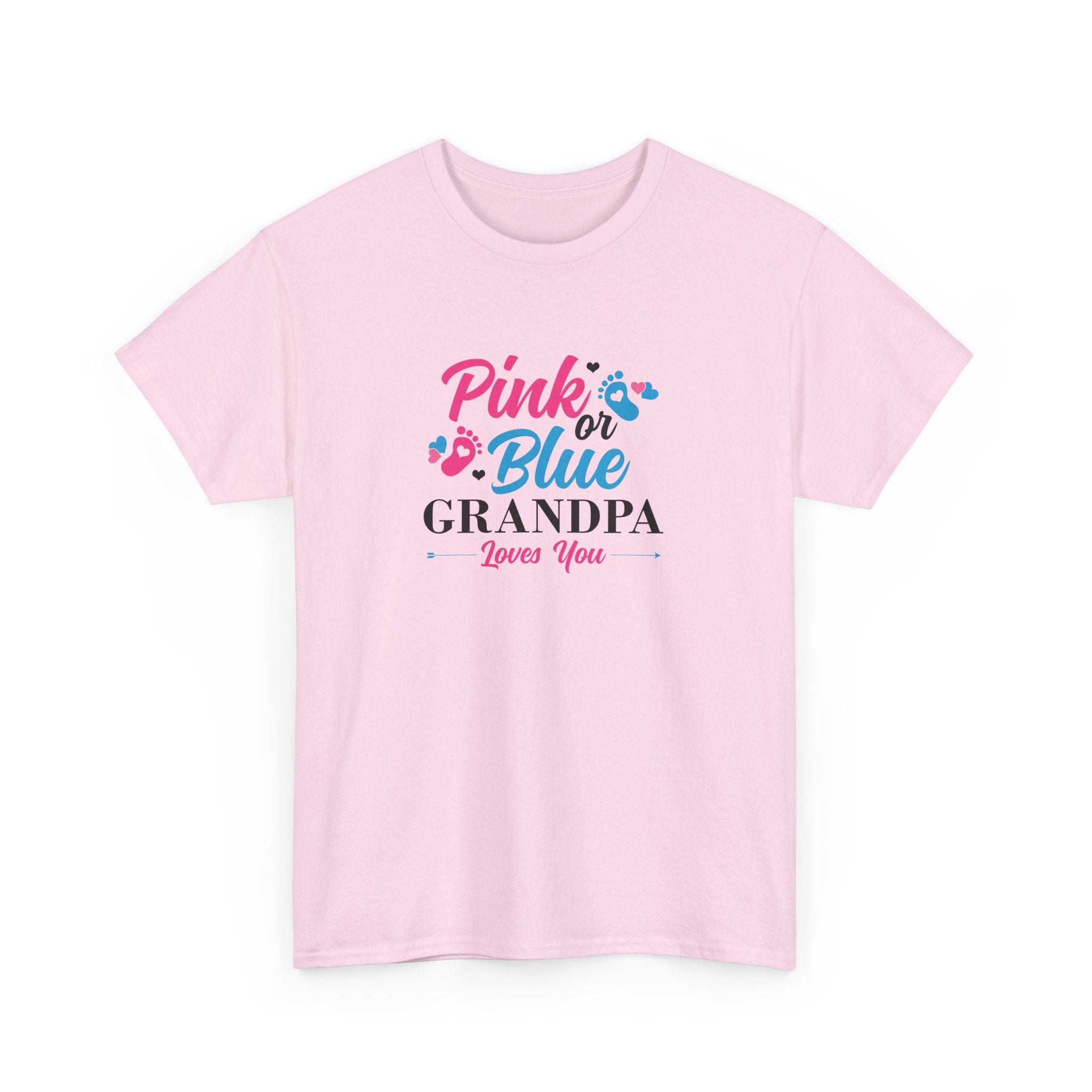 Grandpa Loves You Unisex Tee, Pink Blue Graphic T-Shirt, Gift for Grandpa, Family Shirt, Gender Neutral Top, Father's Day Present