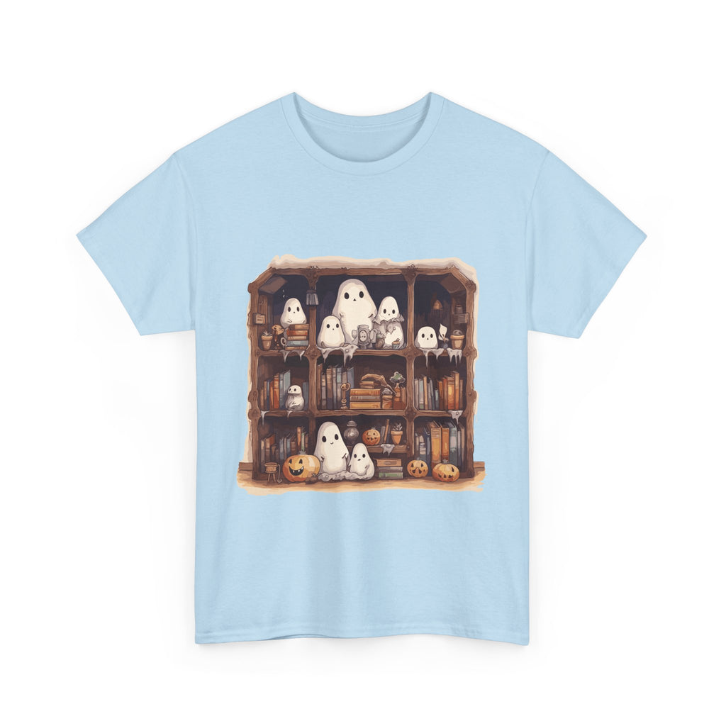 Cute Ghost Reading Books Halloween Librarian Book Long Sleeve T-Shirt