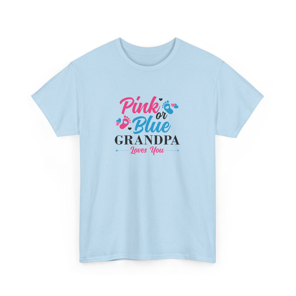 Grandpa Loves You Unisex Tee, Pink Blue Graphic T-Shirt, Gift for Grandpa, Family Shirt, Gender Neutral Top, Father's Day Present