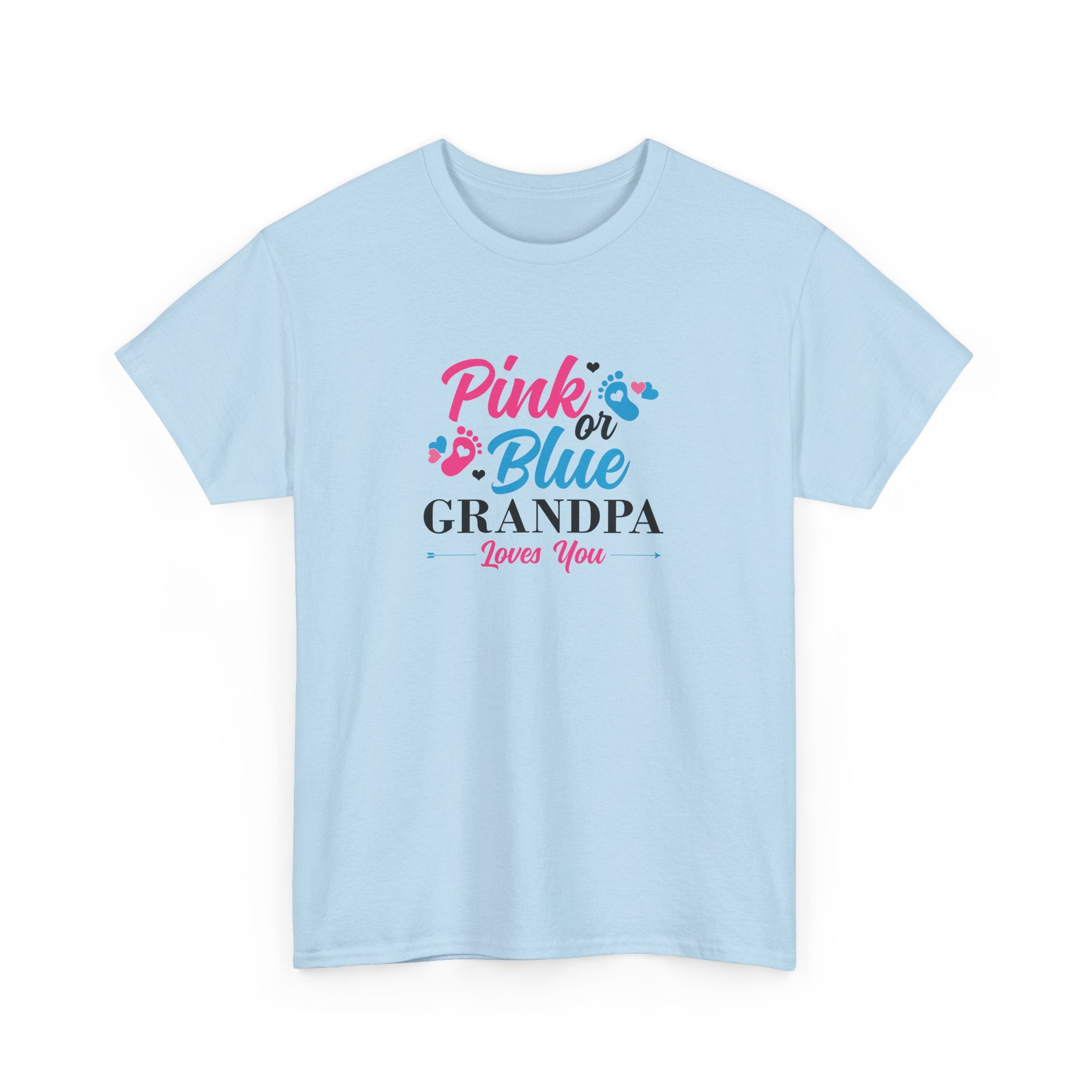 Grandpa Loves You Unisex Tee, Pink Blue Graphic T-Shirt, Gift for Grandpa, Family Shirt, Gender Neutral Top, Father's Day Present