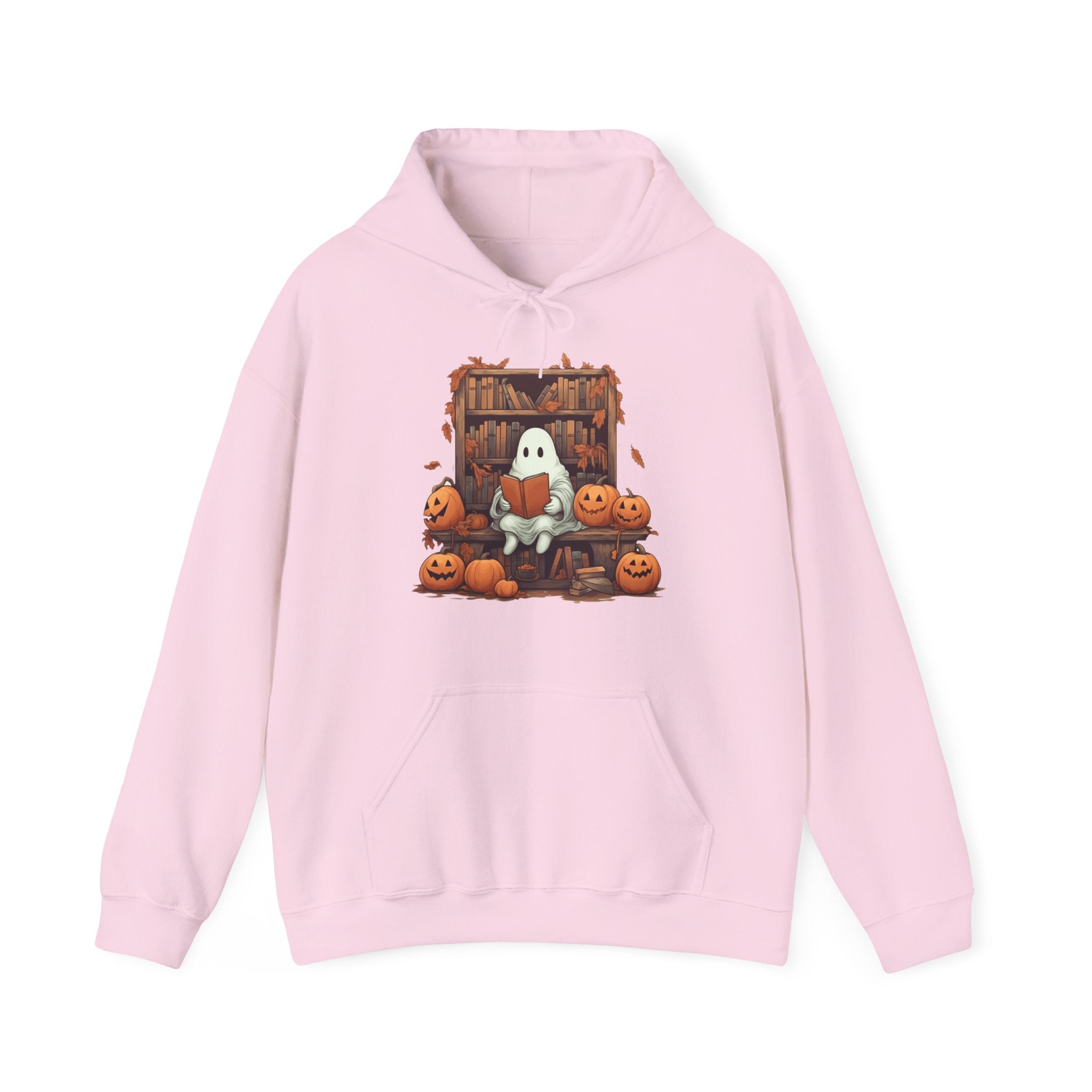 Cute Ghost Reading Book Nerd Halloween Hoodie