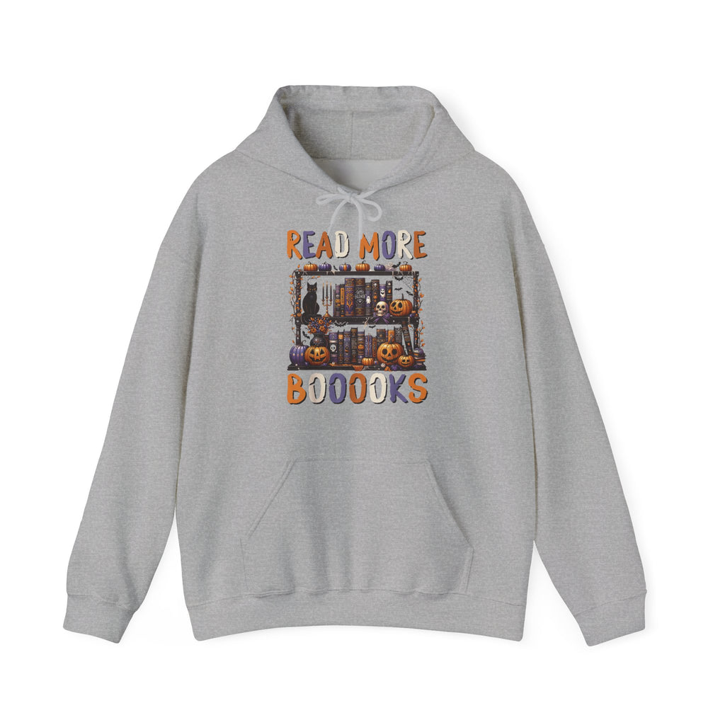 Spooky Halloween Bookshelf Bookcase Read More Books Hoodie