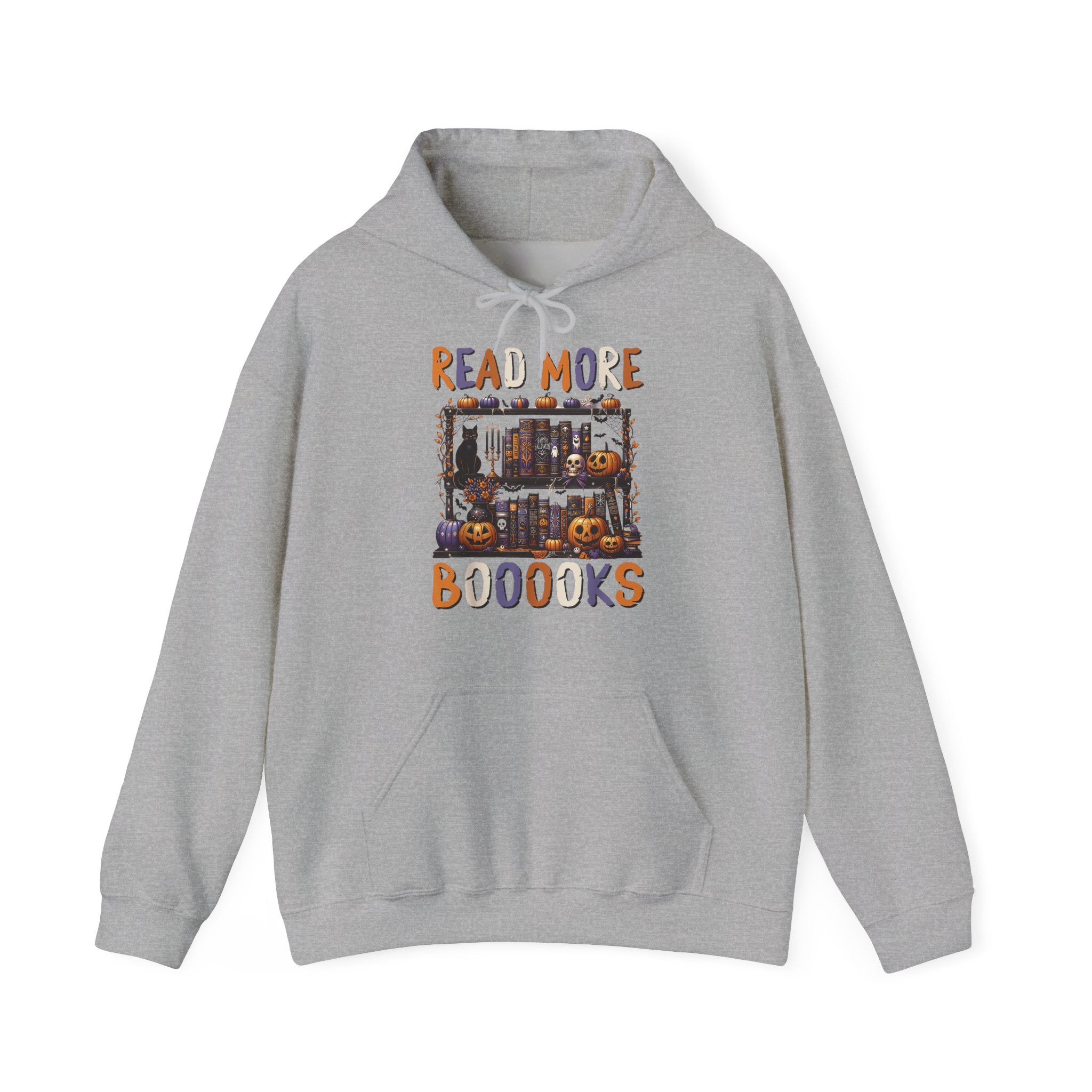 Spooky Halloween Bookshelf Bookcase Read More Books Hoodie