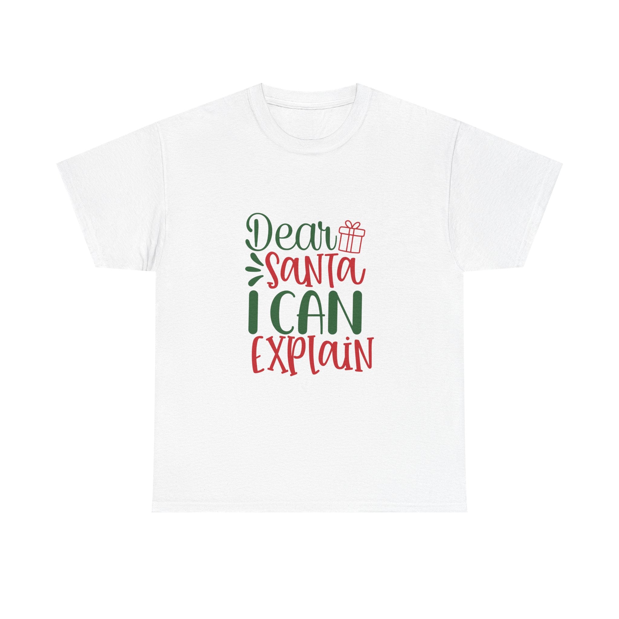 Christmas Graphic Tee, Funny Santa Shirt, Holiday Gift Unisex T-Shirt, Dear Santa I Can Explain, Xmas Tee Shirt, Novelty Santa Claus Top