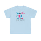 Gender Reveal Graphic Tee, He or She Can't Wait To See Shirt, Unisex Cotton T-Shirt, Pregnancy Announcement, Baby Shower Gift, Maternity Top