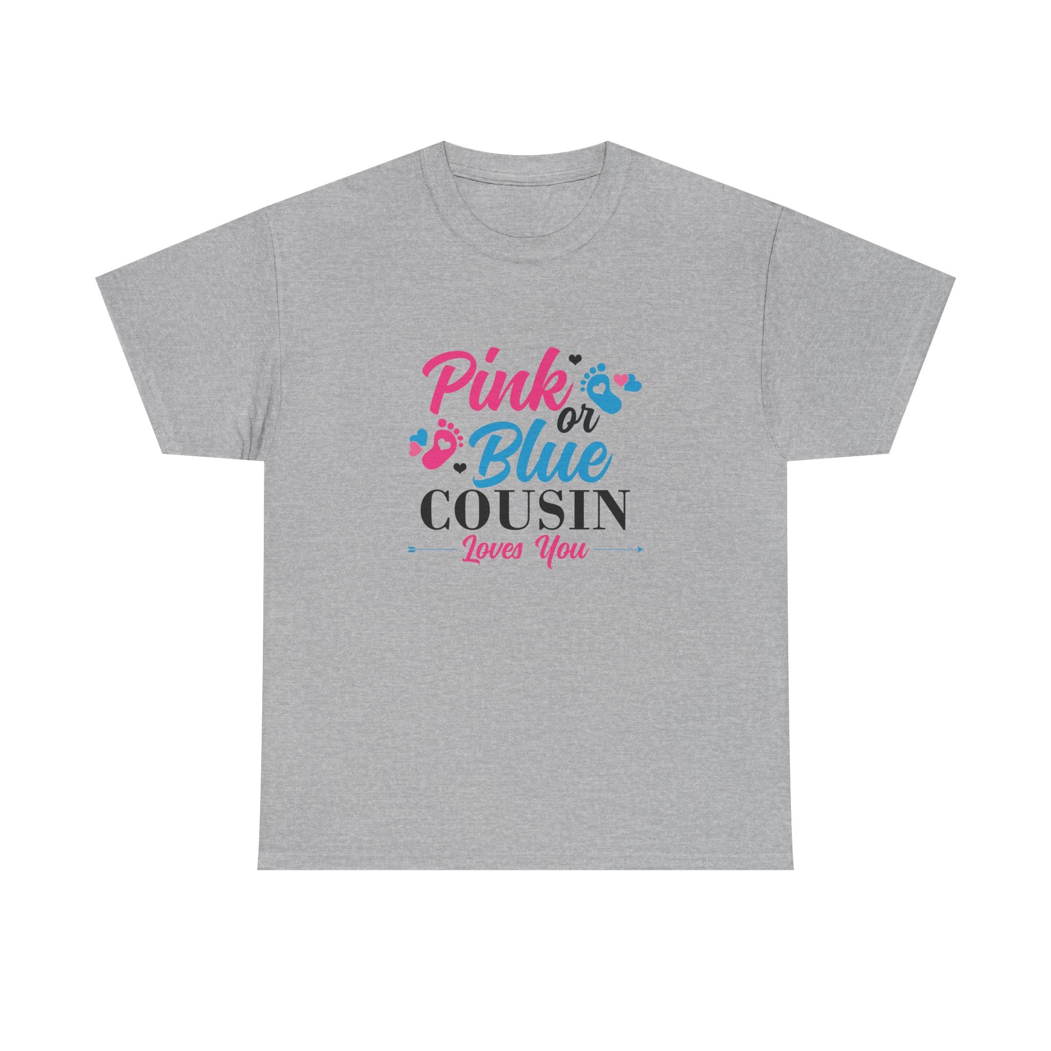 Graphic Tee, Pink or Blue Cousin Loves You Shirt, Family Reunion Gift, Unisex T-Shirt, Matching Cousin Outfits, Customizable Tee