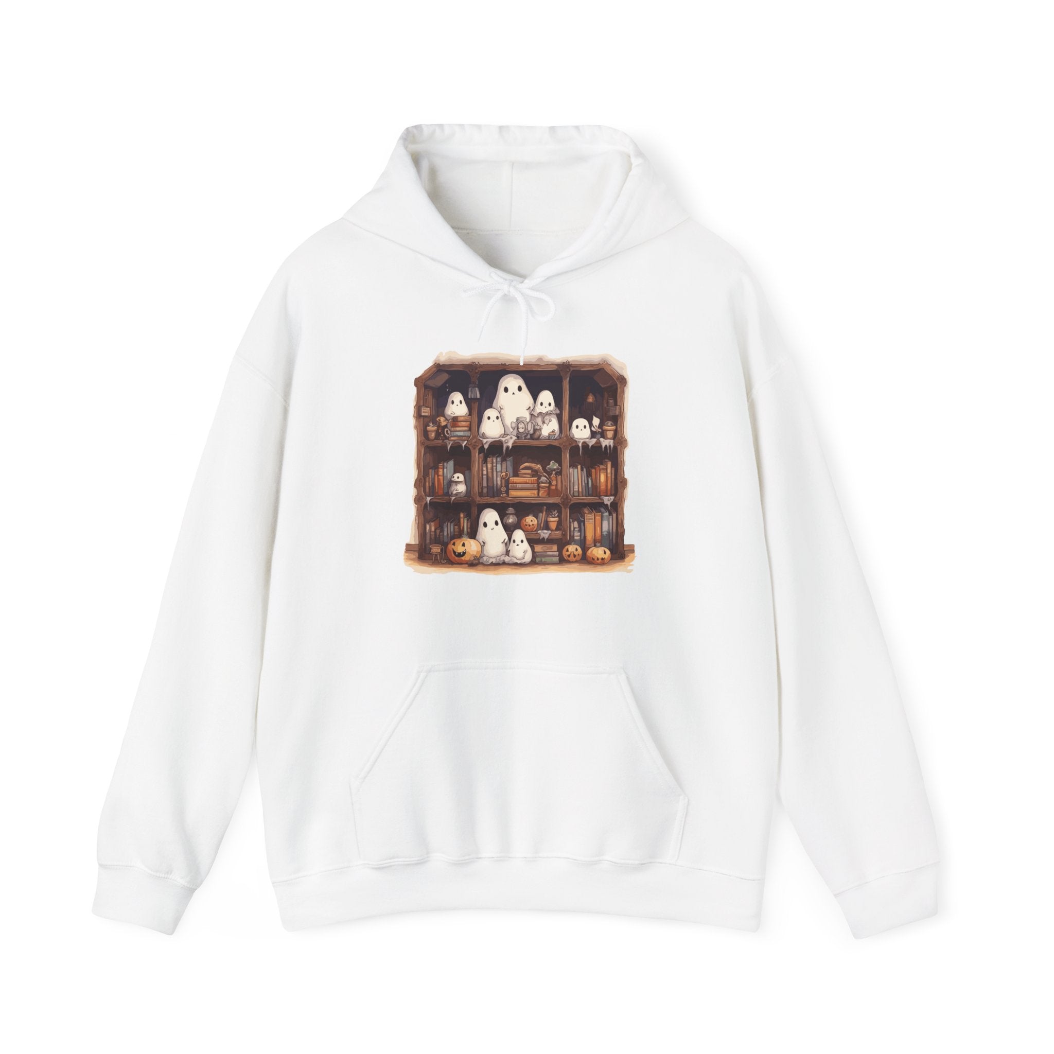 Cute Ghost Reading Books Halloween Librarian Book Hoodie