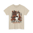 Born To Read Forced To Work Halloween Ghost Reading Books T-Shirt