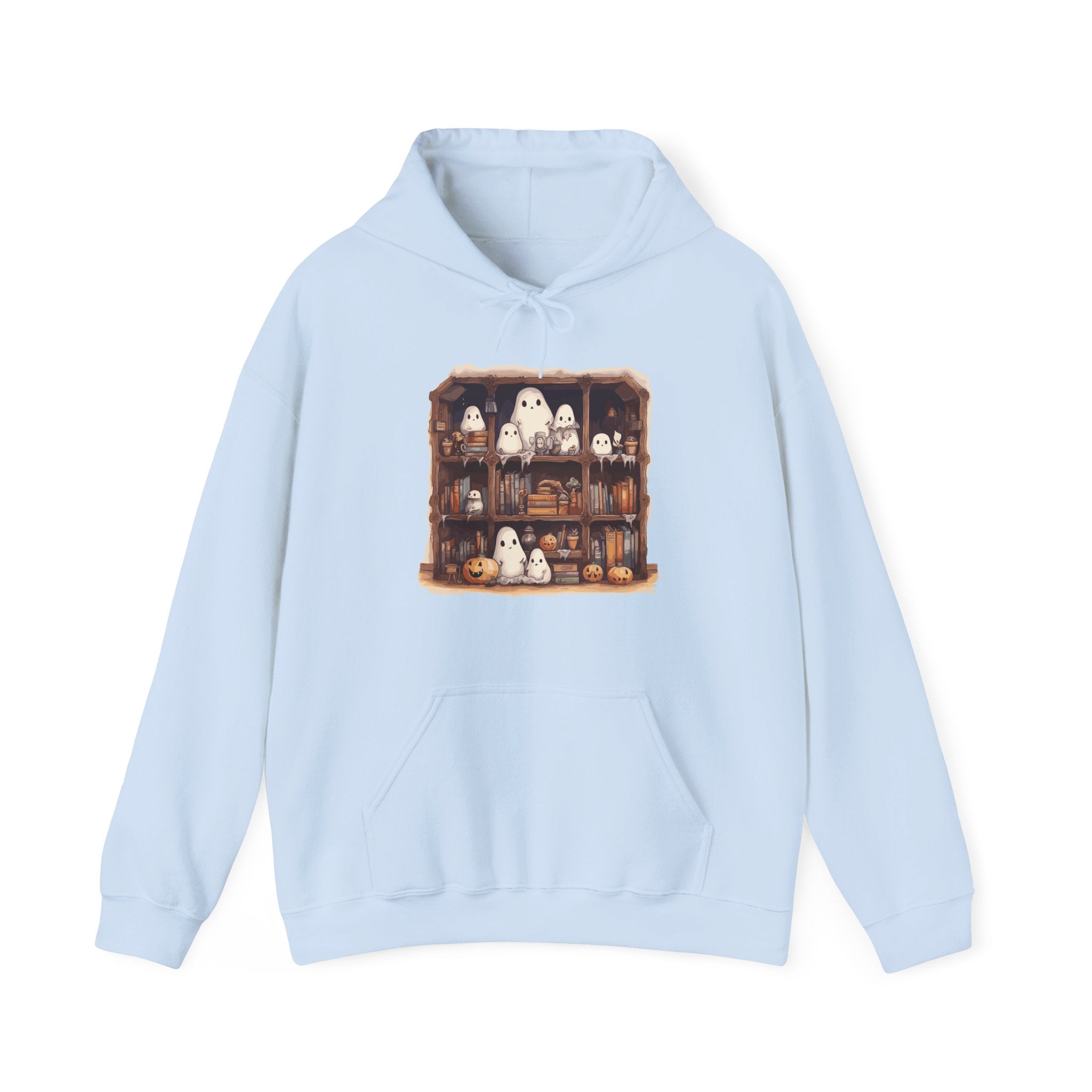 Cute Ghost Reading Books Halloween Librarian Book Hoodie