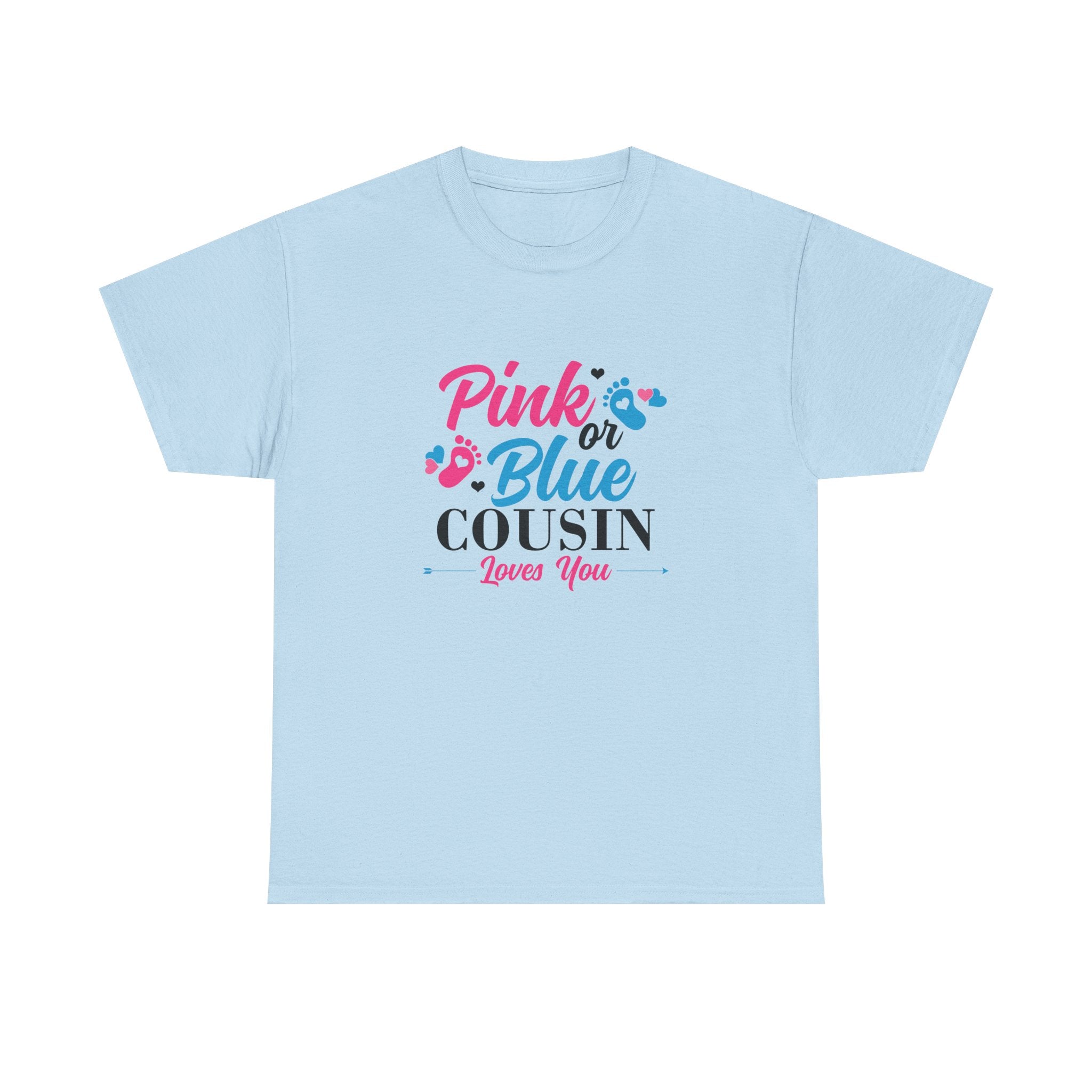 Graphic Tee, Pink or Blue Cousin Loves You Shirt, Family Reunion Gift, Unisex T-Shirt, Matching Cousin Outfits, Customizable Tee