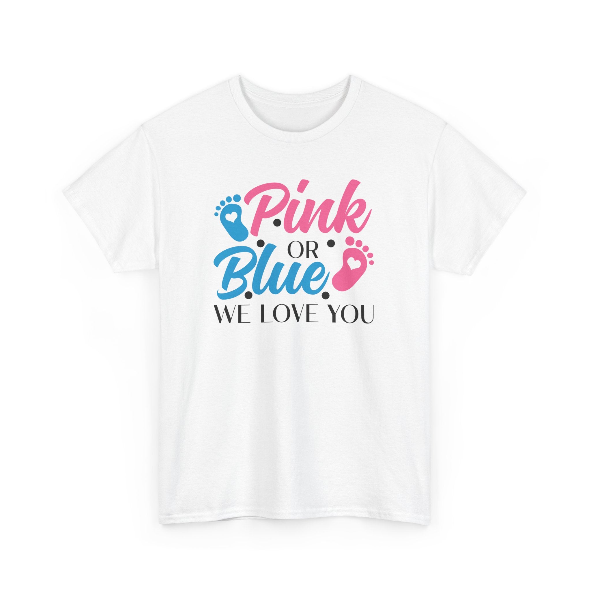Gender Neutral Graphic Tee, Pink or Blue We Love You Unisex T-Shirt, Baby Shower Gift, Pregnancy Announcement Shirt, Gender Reveal Party