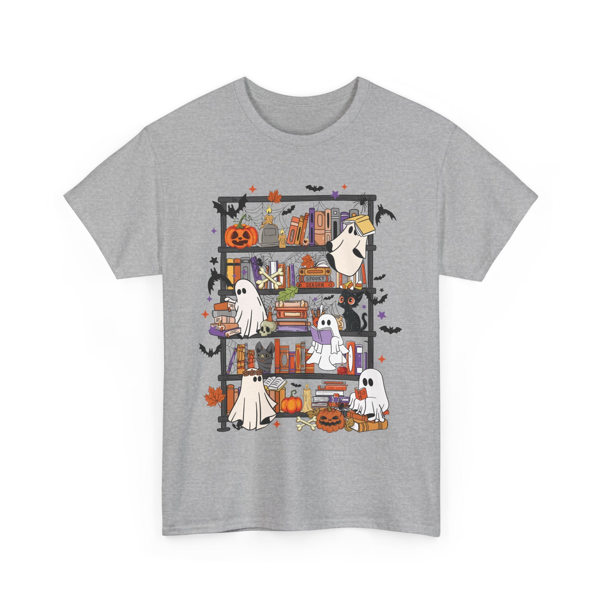 Ghost Reading Books Halloween Book Lover T-Shirt