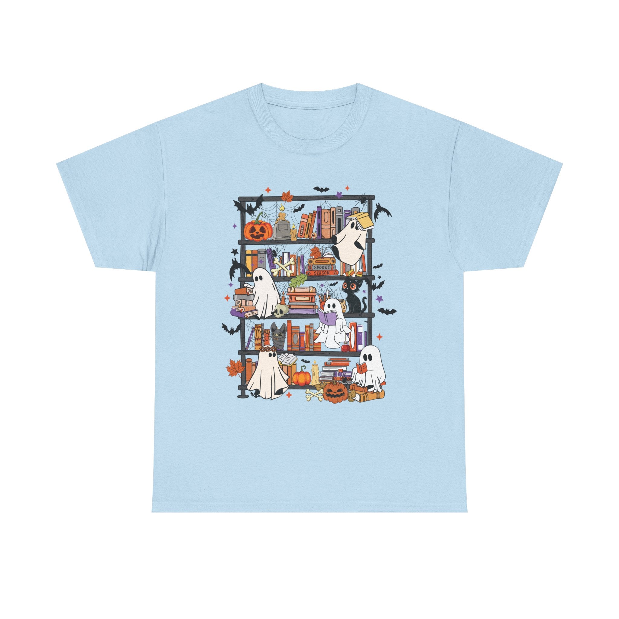 Ghost Reading Books Halloween Book Lover T-Shirt