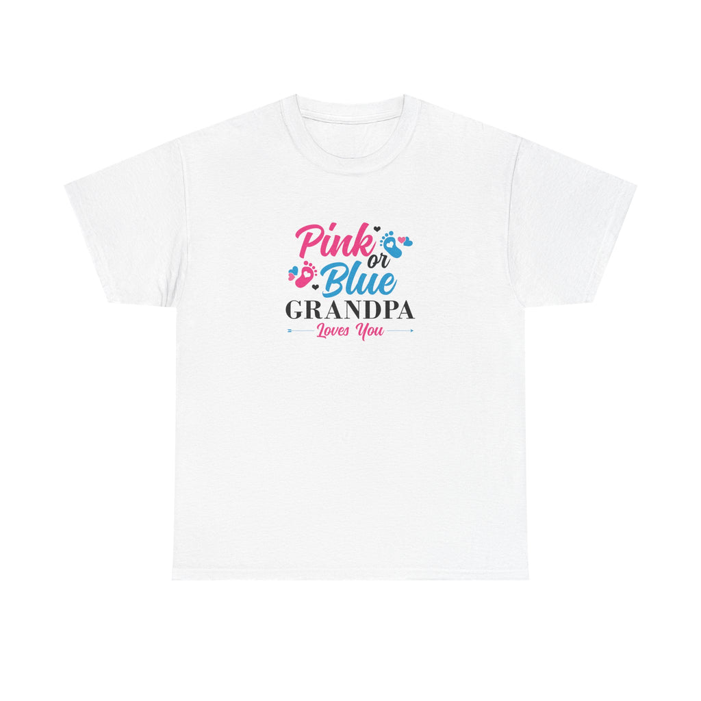 Grandpa Loves You Unisex Tee, Pink Blue Graphic T-Shirt, Gift for Grandpa, Family Shirt, Gender Neutral Top, Father's Day Present