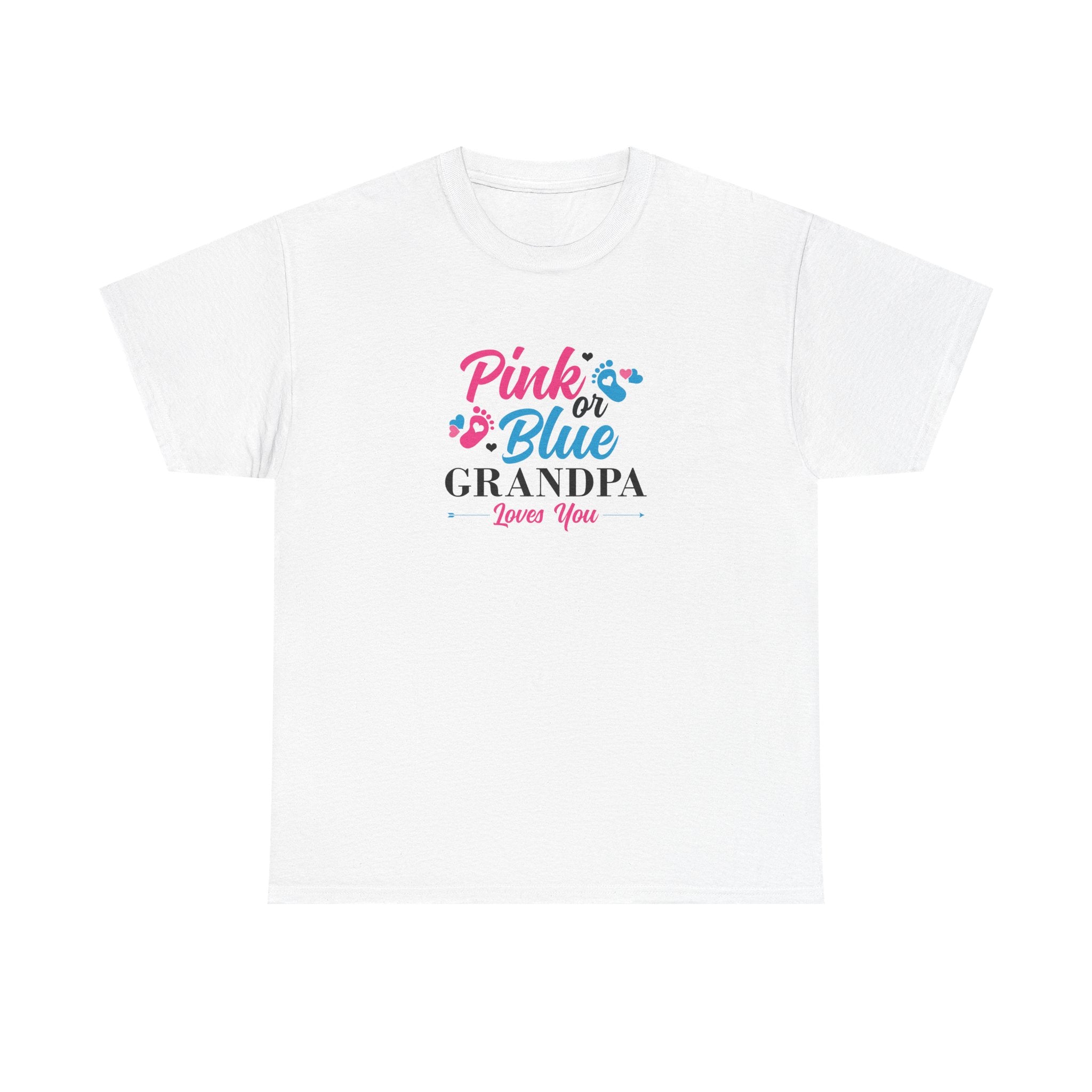 Grandpa Loves You Unisex Tee, Pink Blue Graphic T-Shirt, Gift for Grandpa, Family Shirt, Gender Neutral Top, Father's Day Present
