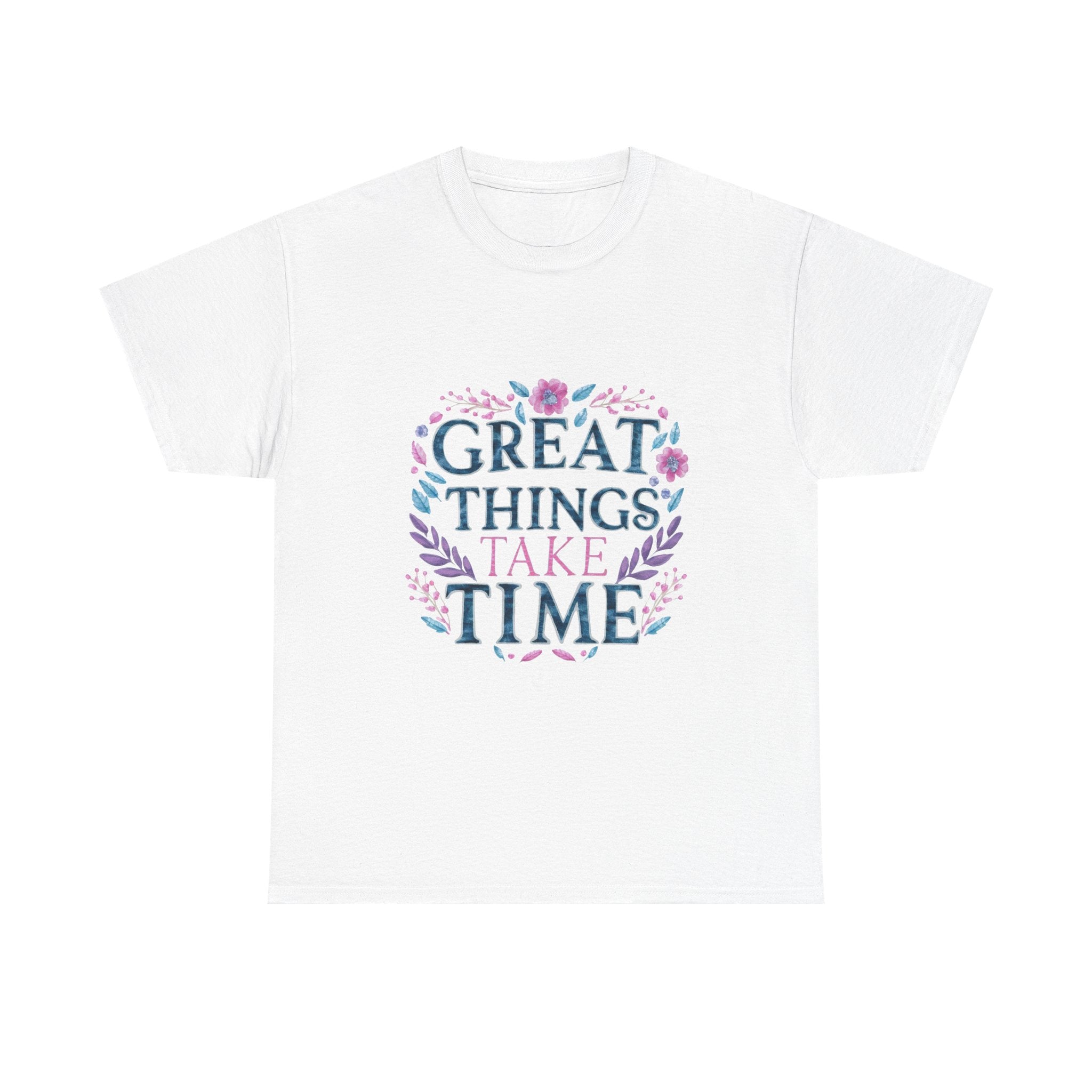 Great Things Take Time Floral Graphic Tee