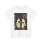 Halloween Ghost Book Reading Book Lovers Librarian Teacher T-Shirt