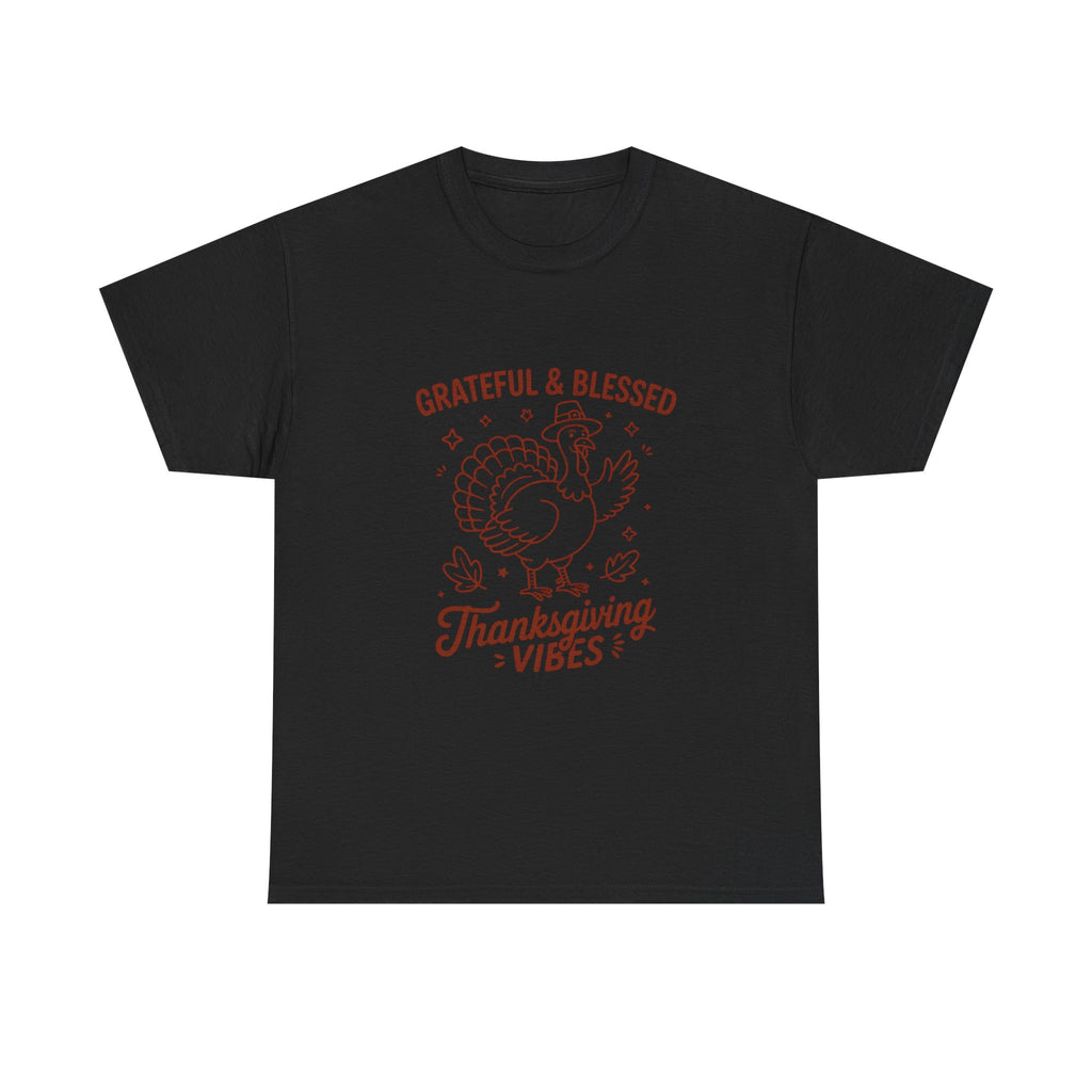 thankful & blessed, thanksgiving vibes graphic Tee