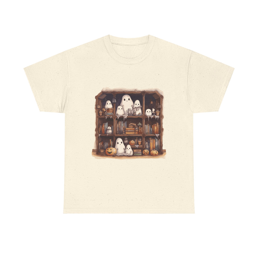 Cute Ghost Reading Books Halloween Librarian Book Long Sleeve T-Shirt