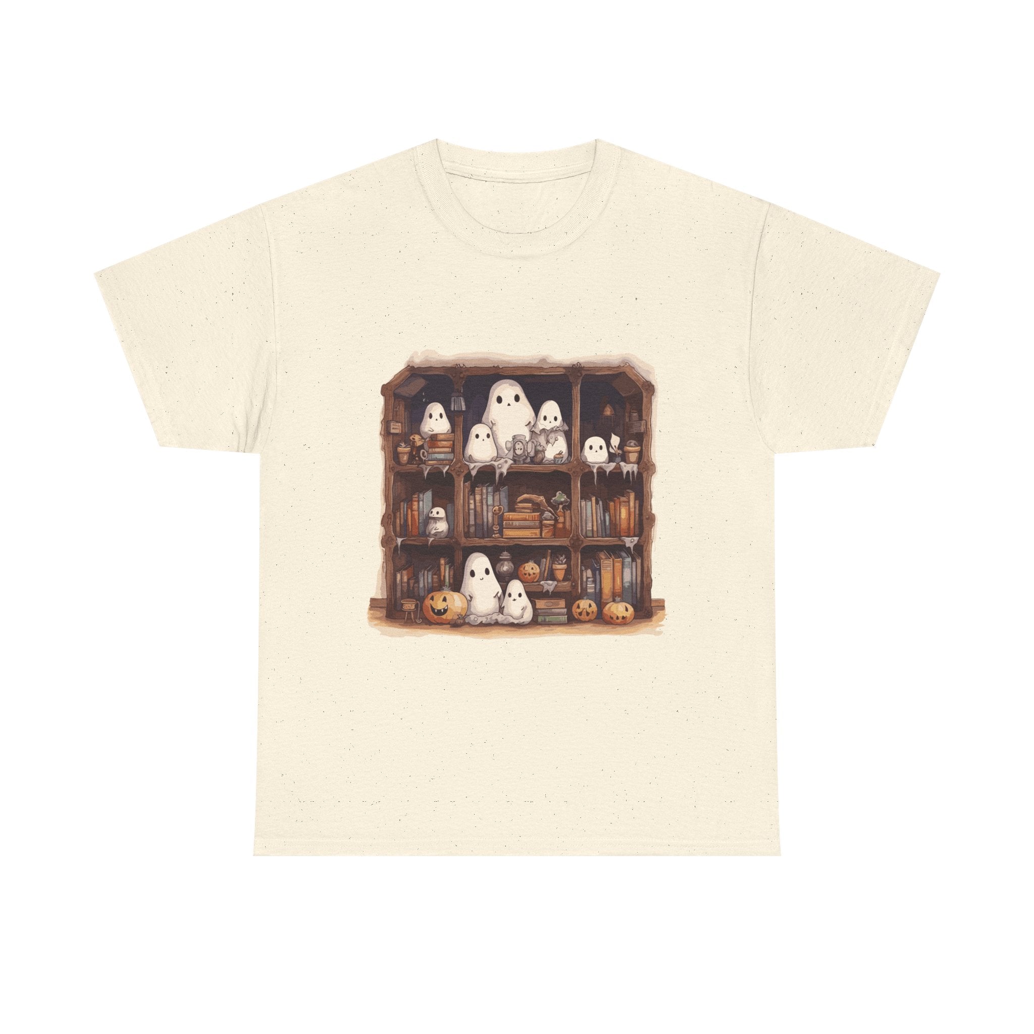 Cute Ghost Reading Books Halloween Librarian Book Long Sleeve T-Shirt