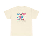 Gender Reveal Graphic Tee, He or She Can't Wait To See Shirt, Unisex Cotton T-Shirt, Pregnancy Announcement, Baby Shower Gift, Maternity Top