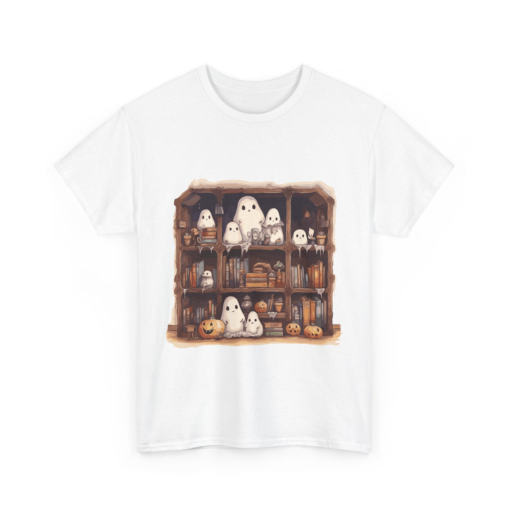 Cute Ghost Reading Books Halloween Librarian Book Long Sleeve T-Shirt