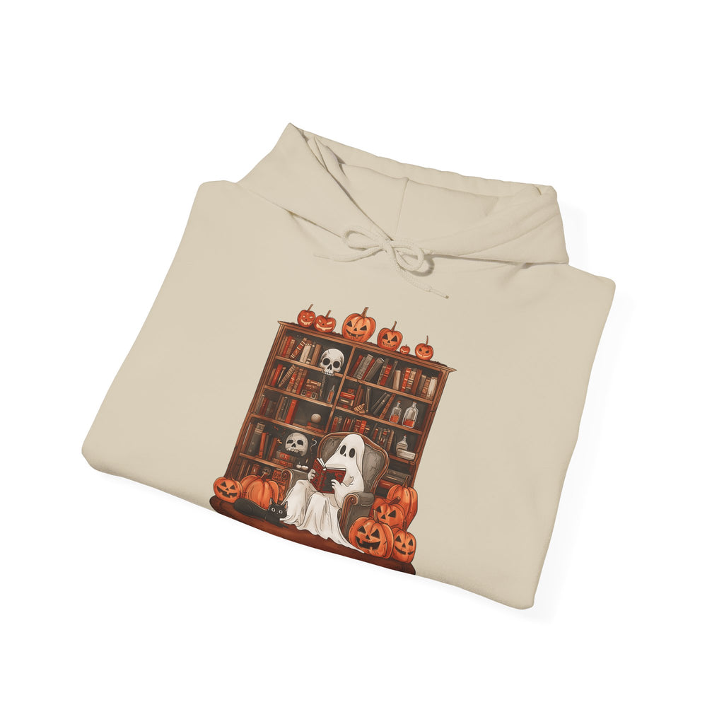 Ghost Book Reading Teacher Halloween Librarian Hoodie