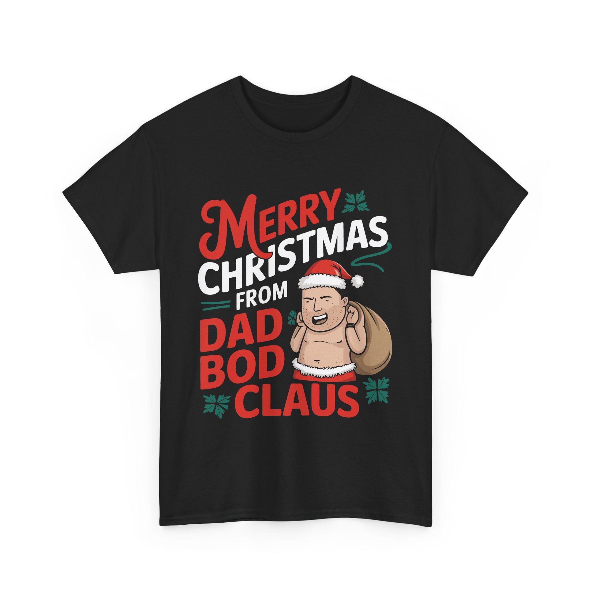 Dad Bod Claus Christmas graphic tee