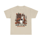 Born To Read Forced To Work Halloween Ghost Reading Books T-Shirt