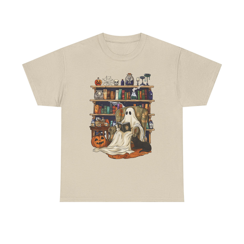 Ghost Book Reading Halloween Books Lover Teacher Kids T-Shirt