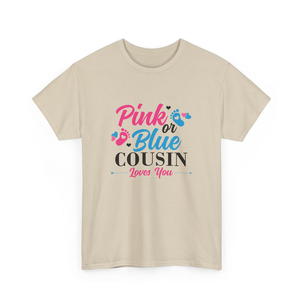 Graphic Tee, Pink or Blue Cousin Loves You Shirt, Family Reunion Gift, Unisex T-Shirt, Matching Cousin Outfits, Customizable Tee