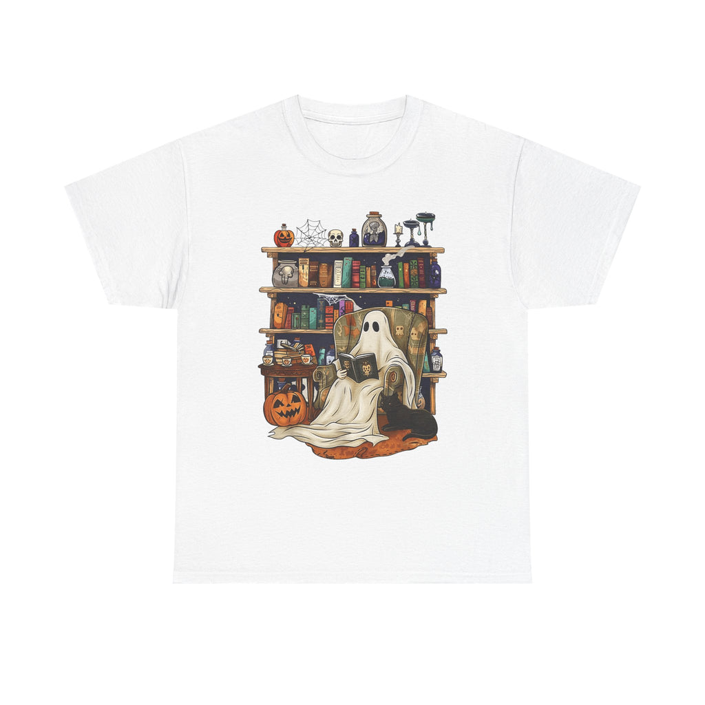 Ghost Book Reading Halloween Books Lover Teacher Kids T-Shirt
