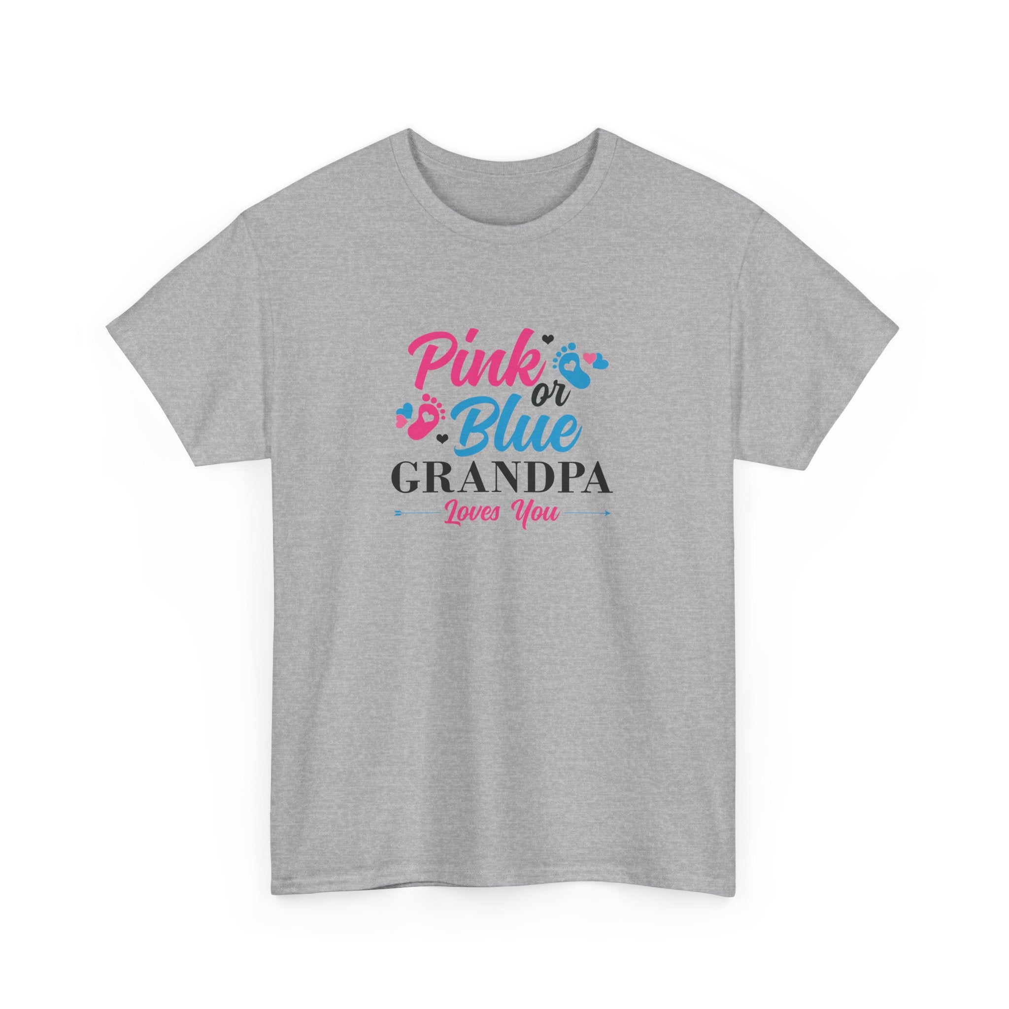 Grandpa Loves You Unisex Tee, Pink Blue Graphic T-Shirt, Gift for Grandpa, Family Shirt, Gender Neutral Top, Father's Day Present