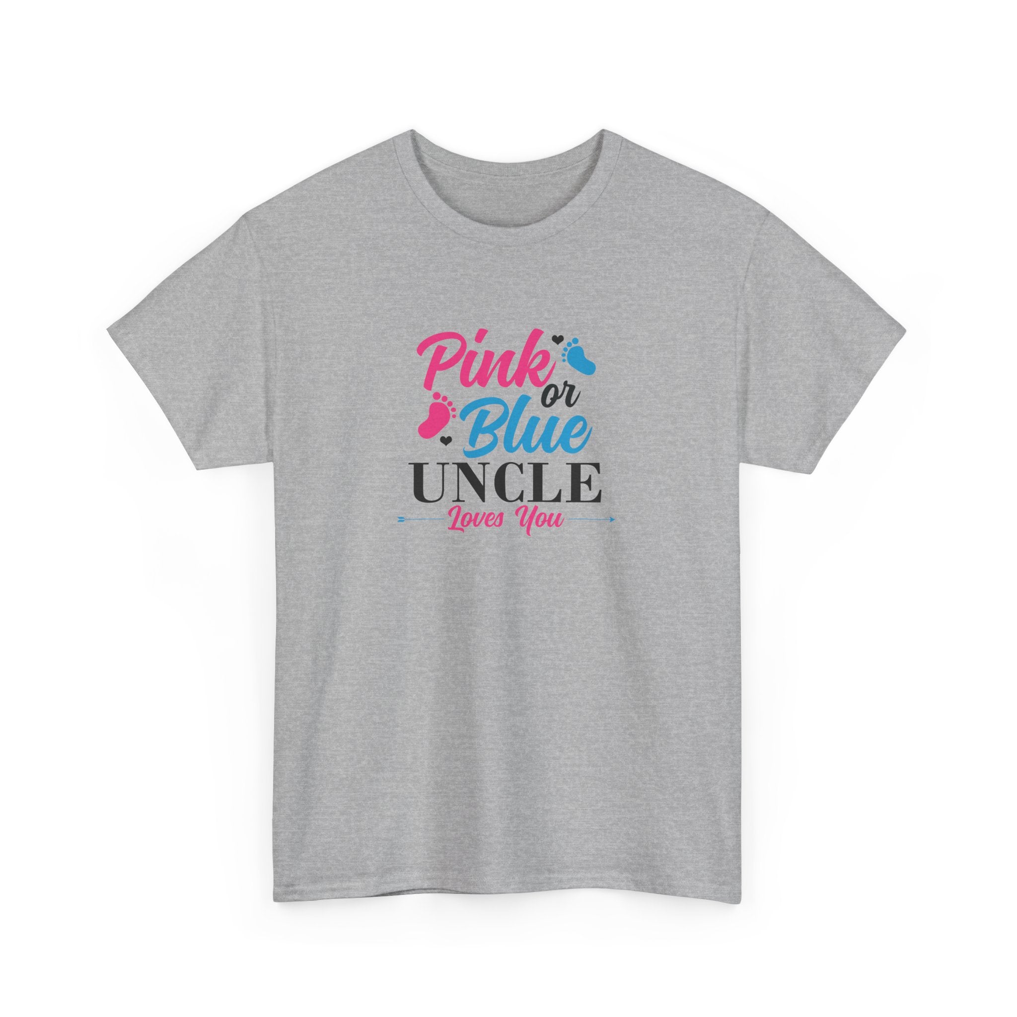 Uncle Loves You Pink or Blue Graphic Tee - Gift for Niece or Nephew, Family Reunion Shirt, Gender Reveal Party Outfit, Uncle's Birthday